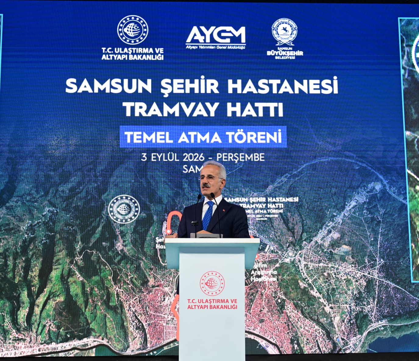 SAMSUN’DA 13,3 KİLOMETRELİK YENİ TRAMVAY HATTININ TEMELİ ATILDI