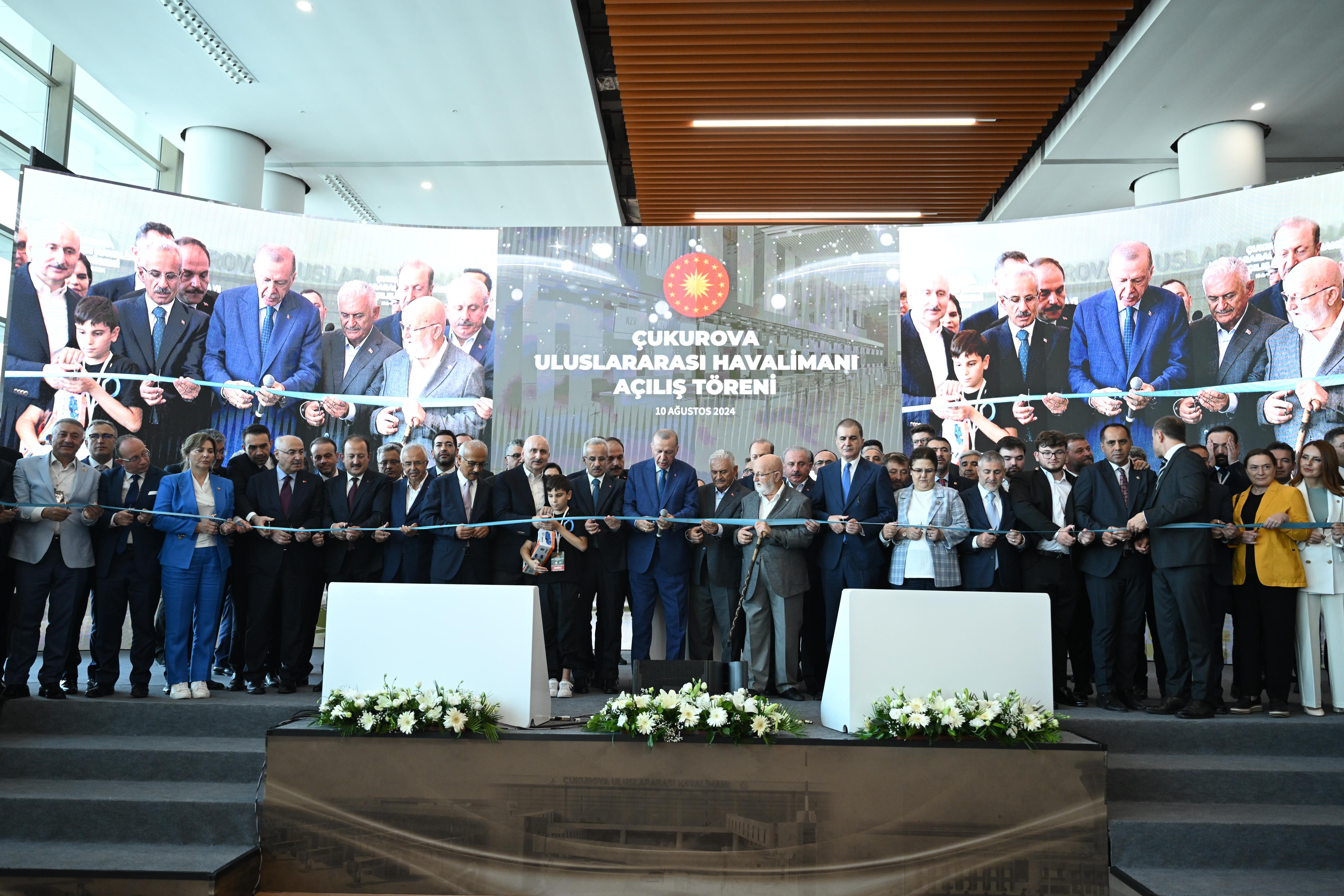 CUMHURBAŞKANI ERDOĞAN ÇUKUROVA ULUSLARARASI HAVALİMANI’NI HİZMETE AÇTI