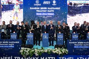 SAMSUN’DA 13,3 KİLOMETRELİK YENİ TRAMVAY HATTININ TEMELİ ATILDI