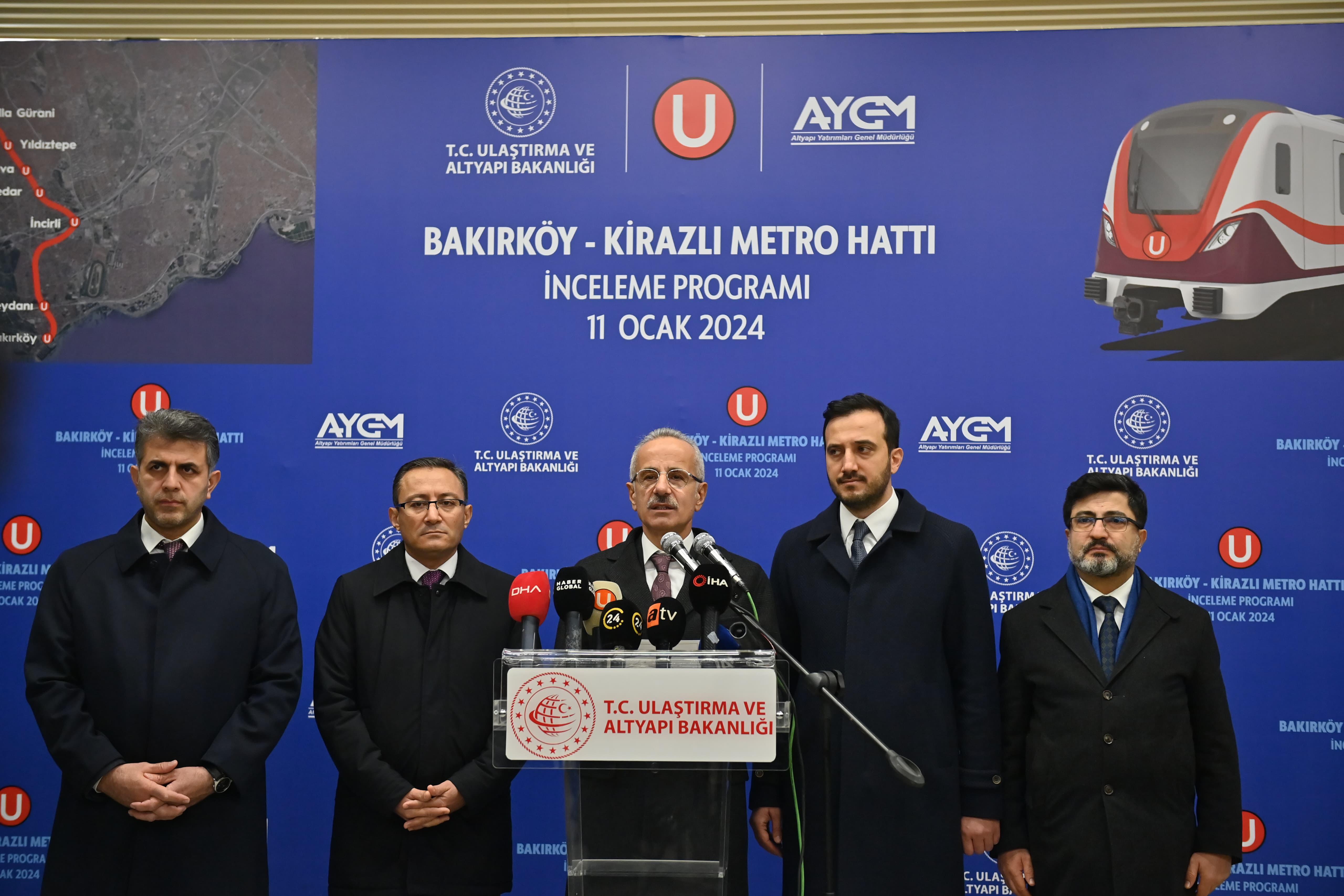 BAKIRKÖY-KİRAZLI METRO HATTI ŞUBAT SONUNDA HİZMETE AÇILACAK