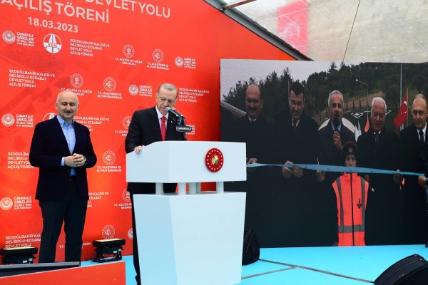 GELİBOLU-ECEABAT DEVLET YOLU CUMHURBAŞKANI ERDOĞAN’IN TEŞRİFLERİYLE AÇILDI